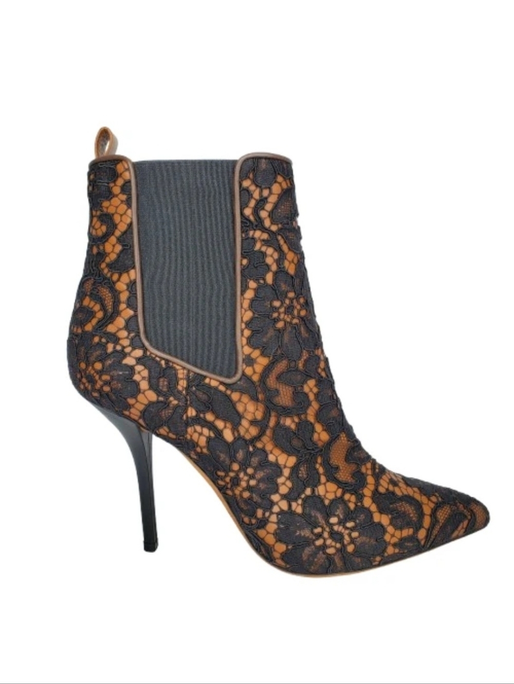 Givenchy Palma Lace & Leather Heeled Ankle Boots